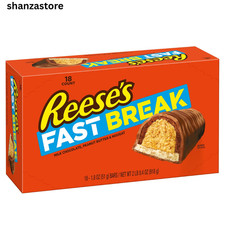Reese's Fast Break Milk Chocolate, Peanut Butter and Nougat Candy Bars, 18 x 51g