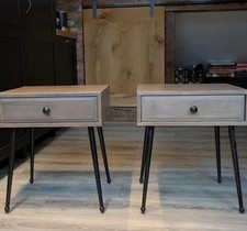 Rero Bedside Tables In Gray With Drawer 