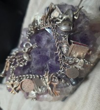 Sterling Silver Vintage Charm Bracelet 925