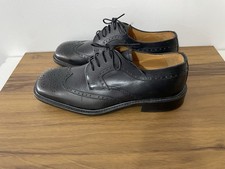 John White Leather Brogue Oxford Shoe Size 7 Black 