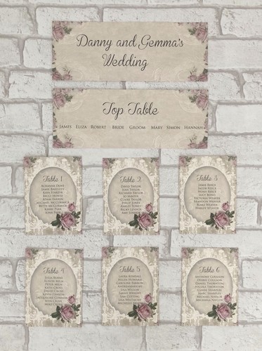 Wedding table plan cards - table,