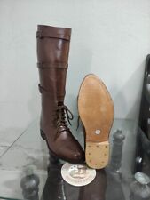 WW1 British Army Officer Boots Brown Military Horse Riding, German Boot