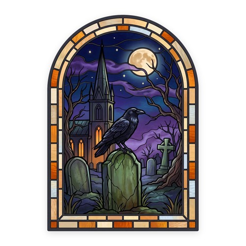 Gothic raven churchyard arch - gothic,
