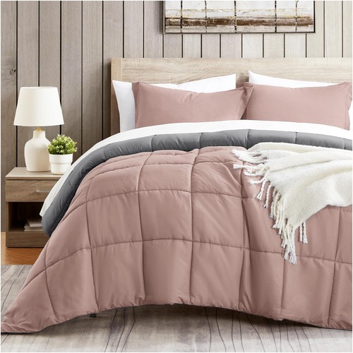 Queen comforter set - queen, pink