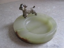 ANTIQUE AUSTRIAN COLD PAINTED  BRONZE SEALYHAM TERRIER PIN DISH  C.1920