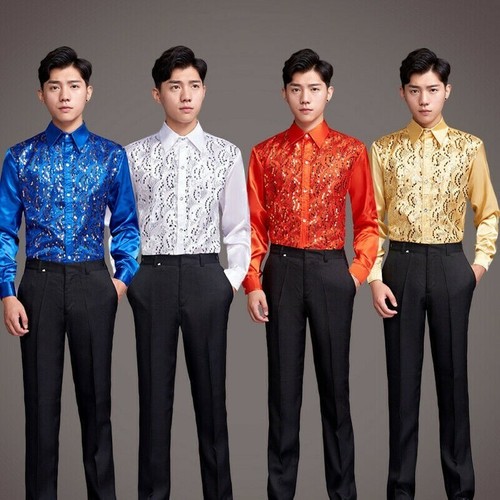 Mens shiny silk like - shiny, sequin