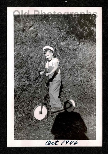 1946 cute kid boy scooter - 1946,
