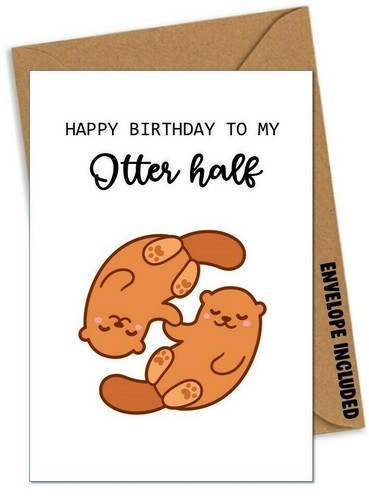 Birthday card otter - card, cute