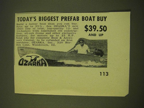 1950 ozarka boats today - boats, ad