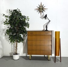 Avalon Yatton High boy "waterfall" Mid Century Modern Chest Of Drawers