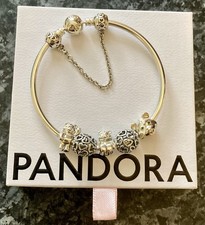 ✨ PANDORA 17cm BANGLE & 3 PUDSEY BEAR CHARMS 2015,16,17 BOXED, BAG IDEAL GIFT ✨