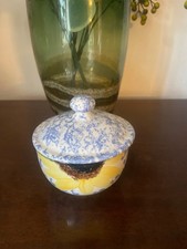 Poole Pottery Sunflowers, sugar bowl or compot bowl with lid