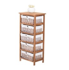 Homcom 5 Drawer Dresser Wicker