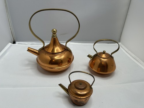 Set vintage copper plated - of, 3