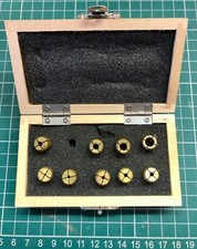 UNIMAT Cool Tool parts & accessories - 162460 BRASS COLLET SET in wooden case