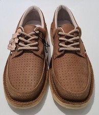 POD Gallagher Retro Pin Punch Nubuck Leather Lace-up Shoes Camel Size uk 6 eu 40