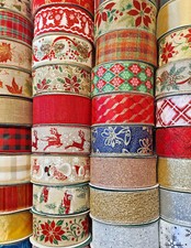Christmas Ribbons Wired Edged