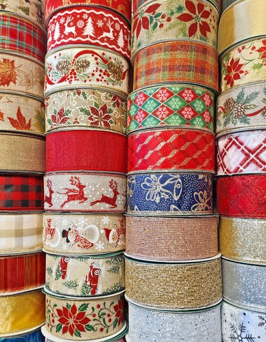 Christmas ribbons wired - christmas,