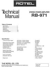 Service manual for Rotel RB-971