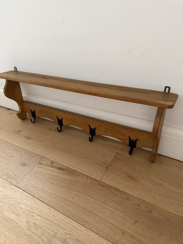 Vintage oak wall mounted - wall, coat