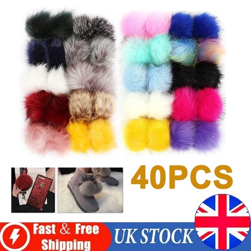 40pcs 10cm faux fur - faux, poms
