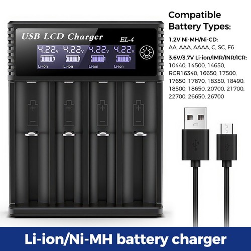 Slots battery charger lcd - 4,