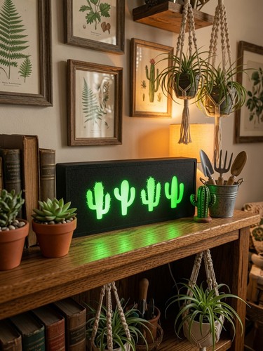 Cactus lightbox green plant - green,