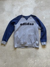Retro Adidas Jumper Sweatshirt - Blue And Grey in medium 