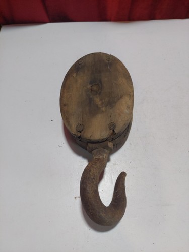 Antique wooden pulley - wooden, with