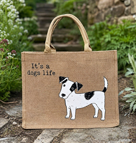 Jute tote bag with - jute,