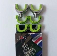 2 JAG Products Stainless 316 Large Lockdowns Rear Rod Rests & Green Inserts