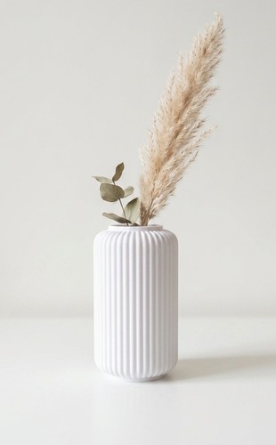 White ribbed textured ceramic - ribbed,