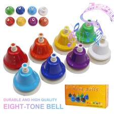 Set of 8 Rainbow Music Bells Handbells Christmas Gift Educational Toy