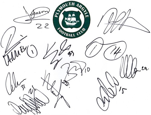 Plymouth argyle autographs - argyle, on