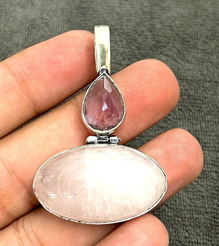 Rose quartz gemstone - quartz, 925