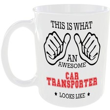 WHAT A AWESOME CAR TRANSPORTER LOOKS LIKE MUG IDEAL GIFT CUP FOR WORK JOB CAREER