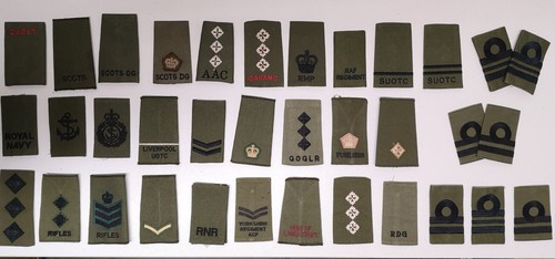 Olive drab green rank slides - rank,