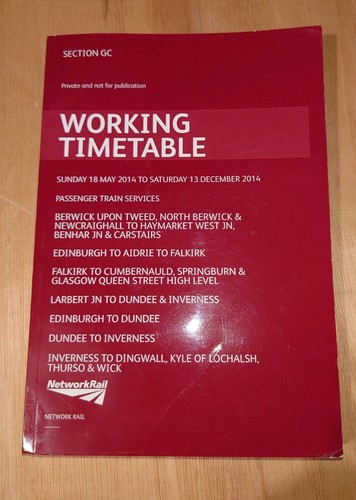 Scotrail working timetable - working,