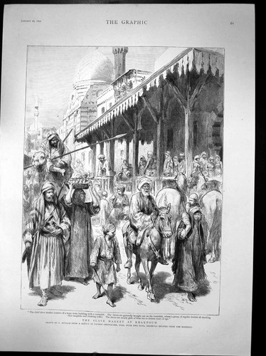 Old print slave market - slave, at