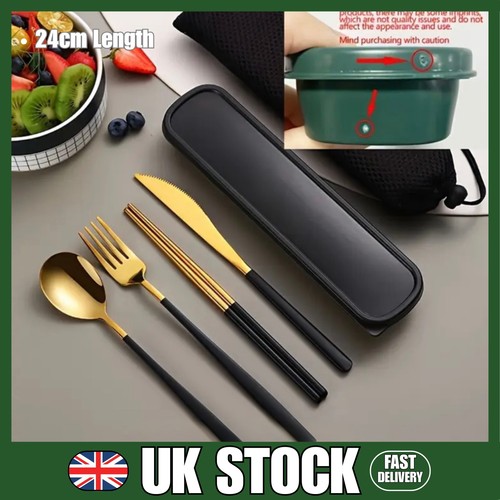 Reusable cutlery set black - reusable,