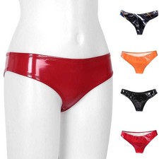 Hot Underwear Brief Clubwear Faux Leather Intimates Lady Wet Look 4 color