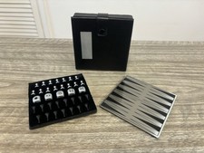 Complete Small Metal Magnetic Travel Backgammon Game Set With Faux Leather Case