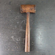 Vintage Rolled Rawhide Mallet with Wooden Handle