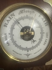 Vintage Weather Station Brass Barometer Stamped