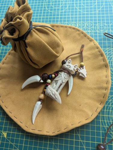 Fox totem trinket with - totem, wooden