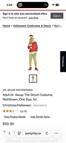 Party city piece grinch - piece,