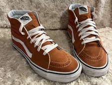 Vans Off the Wall Skateboard Shoes Suede Canvas 751505 Size 8 Uk Orange White Hi