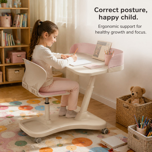 Adjustable kids study desk - study, and