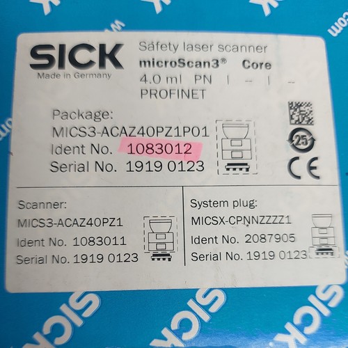 Sick mics3 acaz40pz1p01 safety - mics3-acaz40pz1p01,