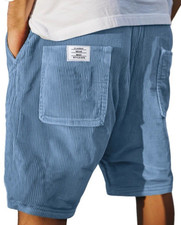 Mens Cord Shorts Blue, Large, New